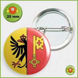 Kantonsflagge Genf / Genève Button 25mm mit Sicherheitsnadel