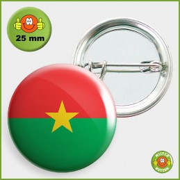 Flagge Burkina Faso Button 25mm mit Sicherheitsnadel