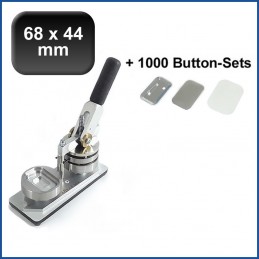 Buttonmaschine Typ 900 für 68x44mm Buttons inkl. 1000 Rohlinge mit Sicherheitsnadel