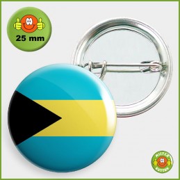 Flagge Bahamas Button 25mm mit Sicherheitsnadel