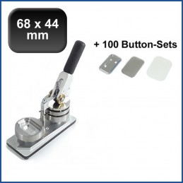 Buttonmaschine Typ 900 für 68x44mm Buttons inkl. 100 Rohlinge mit Sicherheitsnadel