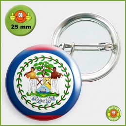 Flagge Belize Button 25mm mit Sicherheitsnadel