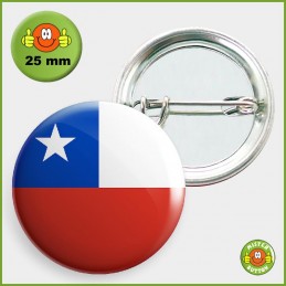 Flagge Chile Button 25mm mit Sicherheitsnadel