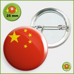 Flagge China Button 25mm mit Sicherheitsnadel