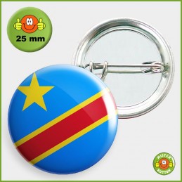 Flagge Kongo-Kinshasa Button 25mm mit Sicherheitsnadel