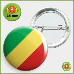 Flagge Kongo-Brazzaville Button 25mm mit Sicherheitsnadel