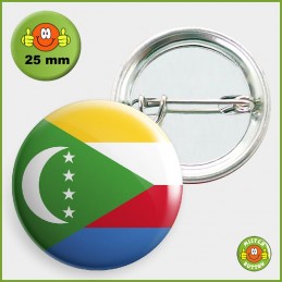 Flagge Komoren Button 25mm mit Sicherheitsnadel