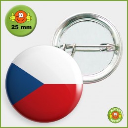 Flagge Tschechien Button 25mm mit Sicherheitsnadel