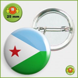 Flagge Dschibuti Button 25mm mit Sicherheitsnadel