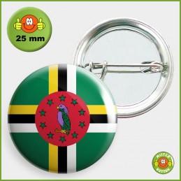 Flagge Dominica Button 25mm mit Sicherheitsnadel