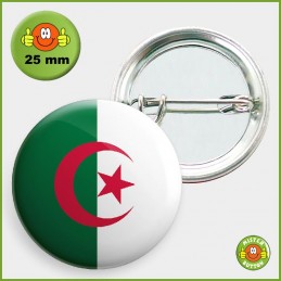 Flagge Algerien Button 25mm mit Sicherheitsnadel