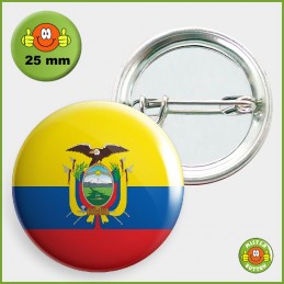 Flagge Ecuador Button 25mm mit Sicherheitsnadel