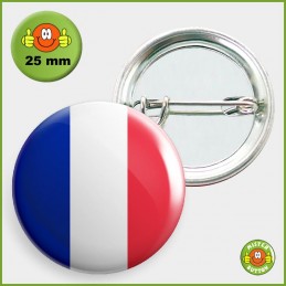 Flagge Frankreich Button 25mm mit Sicherheitsnadel