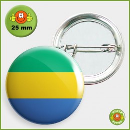 Flagge Gabun Button 25mm mit Sicherheitsnadel