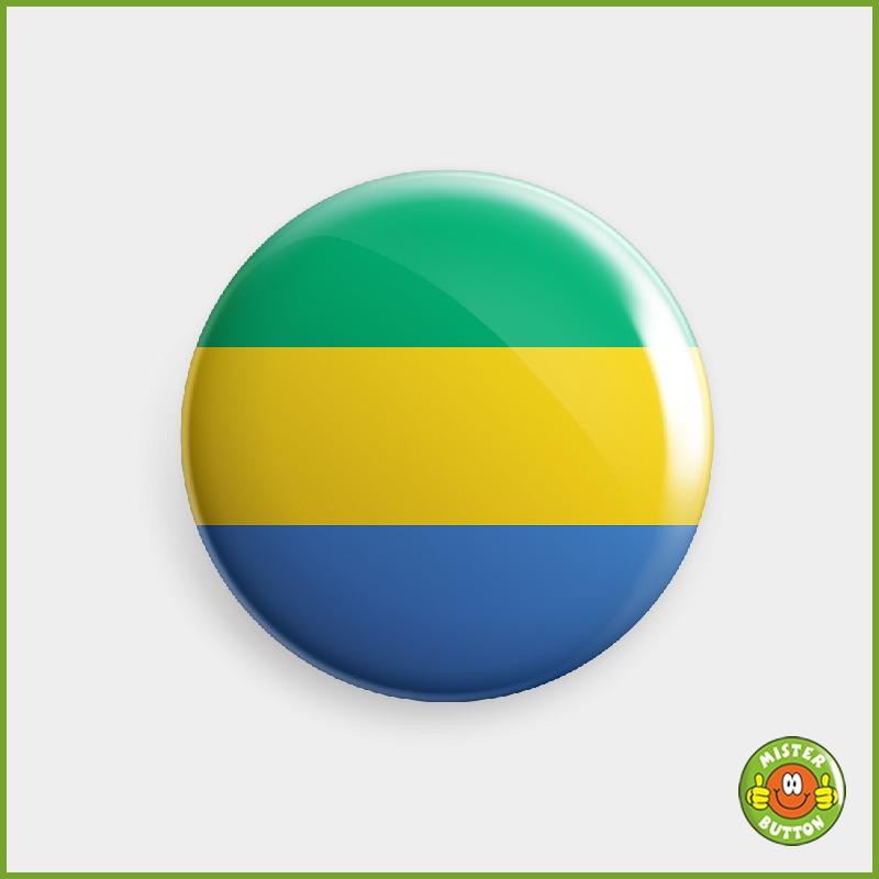 Flagge Gabun Button