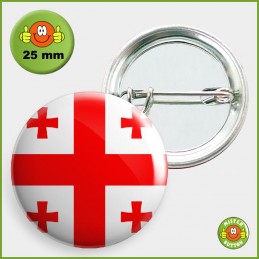 Flagge Georgien Button 25mm mit Sicherheitsnadel