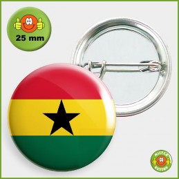 Flagge Ghana Button 25mm mit Sicherheitsnadel