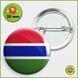 Flagge Gambia Button 25mm mit Sicherheitsnadel