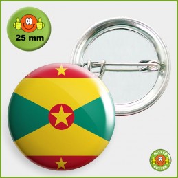Flagge Grenada Button 25mm mit Sicherheitsnadel