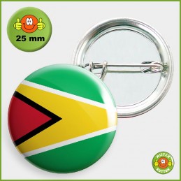 Flagge Guyana Button 25mm mit Sicherheitsnadel