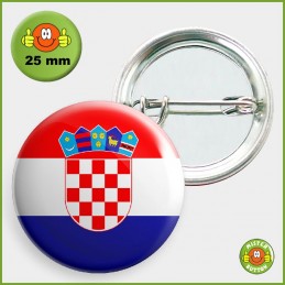 Flagge Kroatien Button 25mm mit Sicherheitsnadel
