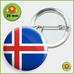 Flagge Island Button 25mm mit Sicherheitsnadel