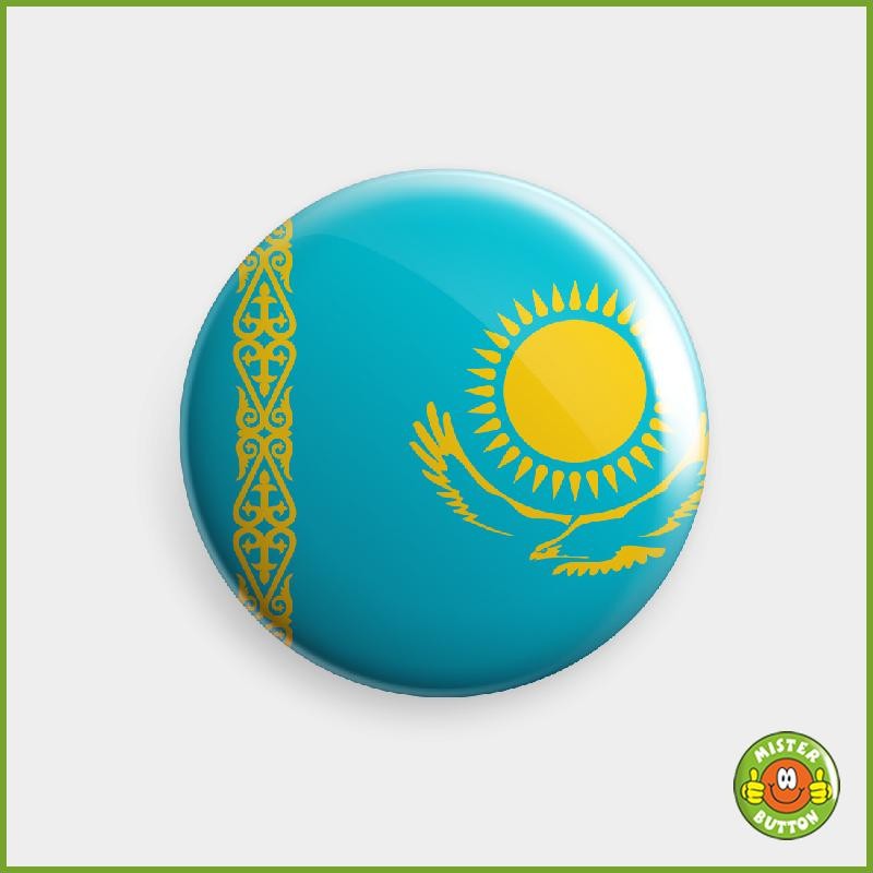 Flagge Kasachstan Button