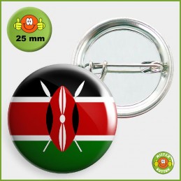 Flagge Kenia Button 25mm mit Sicherheitsnadel