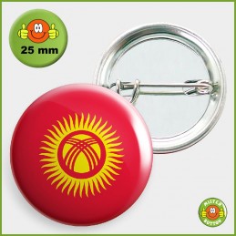 Flagge Kirgisistan Button 25mm mit Sicherheitsnadel