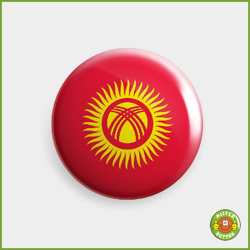 Flagge Kirgisistan Button