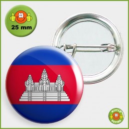 Flagge Kambodscha Button 25mm mit Sicherheitsnadel