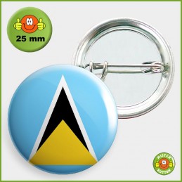 Flagge St. Lucia Button 25mm mit Sicherheitsnadel