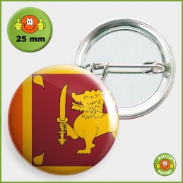 Flagge Sri Lanka Button 25mm mit Sicherheitsnadel