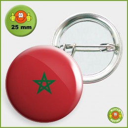 Flagge Marokko Button 25mm mit Sicherheitsnadel