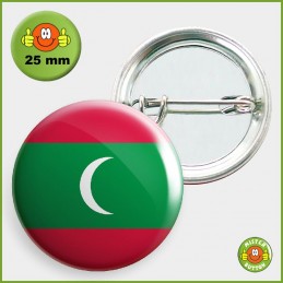 Flagge Malediven Button 25mm mit Sicherheitsnadel