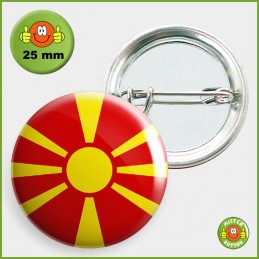 Flagge Mazedonien Button 25mm mit Sicherheitsnadel