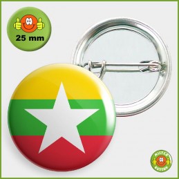 Flagge Myanmar Button 25mm mit Sicherheitsnadel
