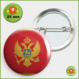 Flagge Montenegro Button 25mm mit Sicherheitsnadel