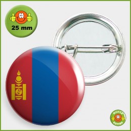 Flagge Mongolei Button 25mm mit Sicherheitsnadel