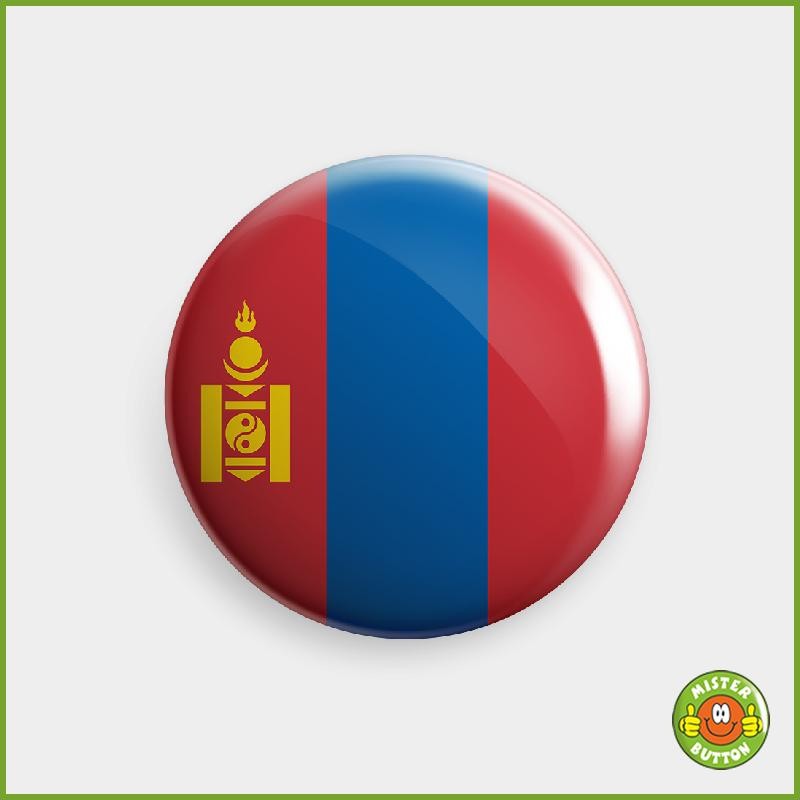 Flagge Mongolei Button