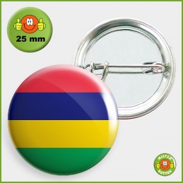 Flagge Mauritius Button 25mm mit Sicherheitsnadel
