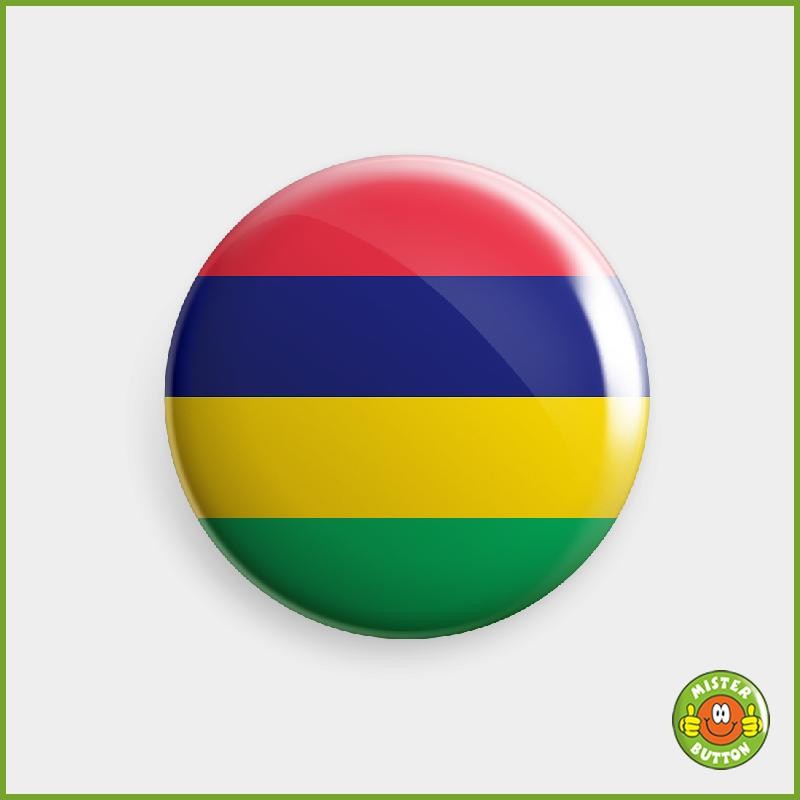 Flagge Mauritius Button