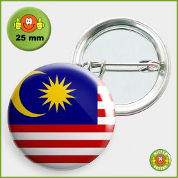 Flagge Malaysia Button 25mm mit Sicherheitsnadel