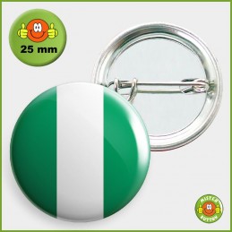 Flagge Nigeria Button 25mm mit Sicherheitsnadel