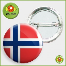 Flagge Norwegen Button 25mm mit Sicherheitsnadel
