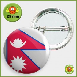 Flagge Nepal Button 25mm mit Sicherheitsnadel