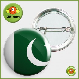 Flagge Pakistan Button 25mm mit Sicherheitsnadel