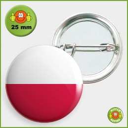 Flagge Polen Button 25mm mit Sicherheitsnadel