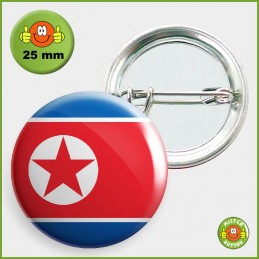 Flagge Nordkorea Button 25mm mit Sicherheitsnadel