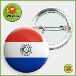 Flagge Paraguay Button 25mm mit Sicherheitsnadel